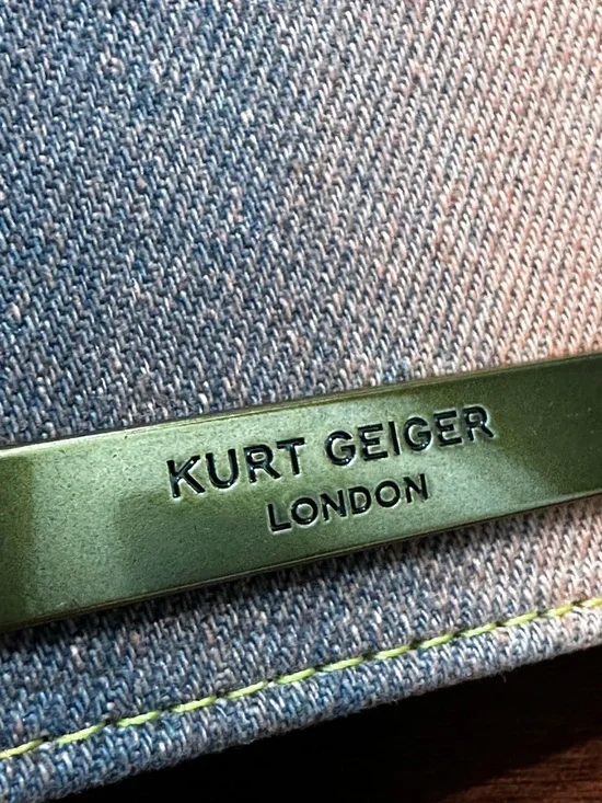 Kurt Geiger Micro Kensington Rainbow Denim Patchwork Mini Bag Eagle Head - Picture 11 of 14